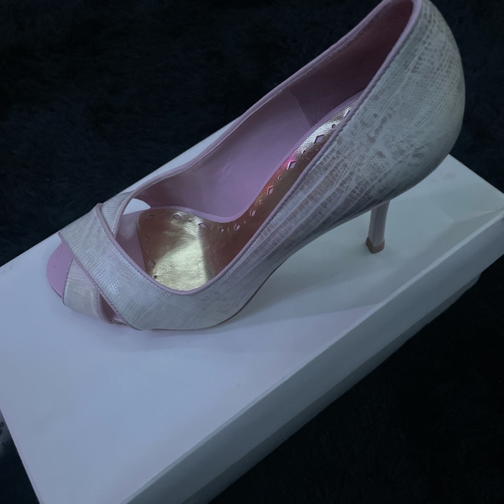Elegant White Peep-Toe Heels
